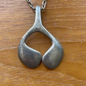 BENT LARSEN Denmark Vintage Pewter MCM Necklace